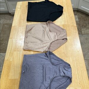 Set of Three High-Waisted Briefs in Black, Tan, and Gray
